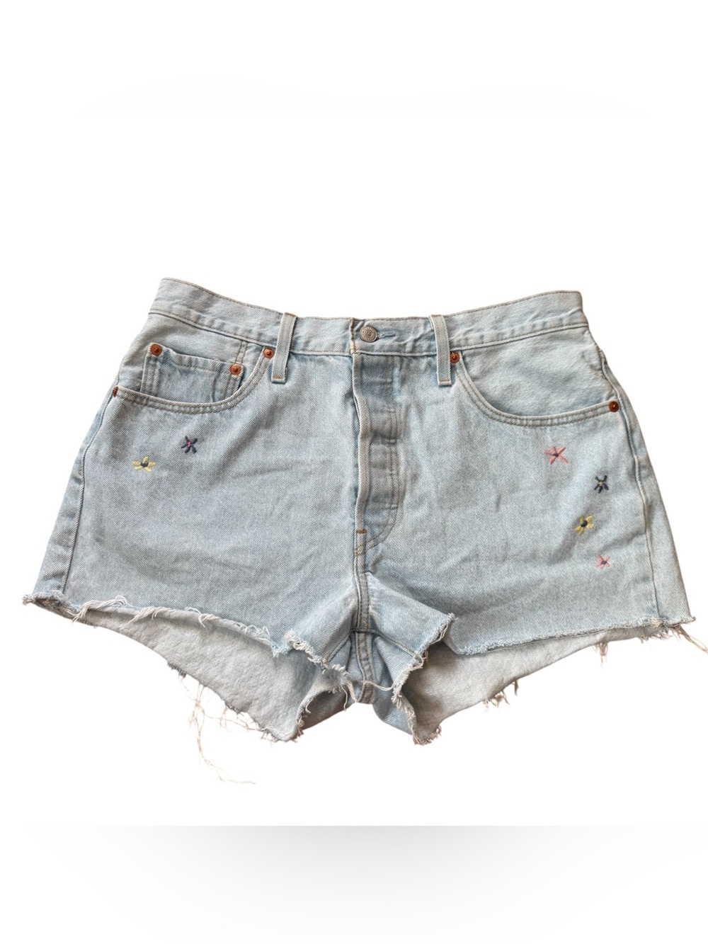 Levi’s Limited Edition 501 Denim Shorts w/ Embroidered Floral size W32